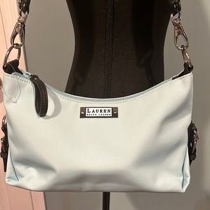 NWOT LAUREN RALPH LAUREN Aqua nylon shoulder bag